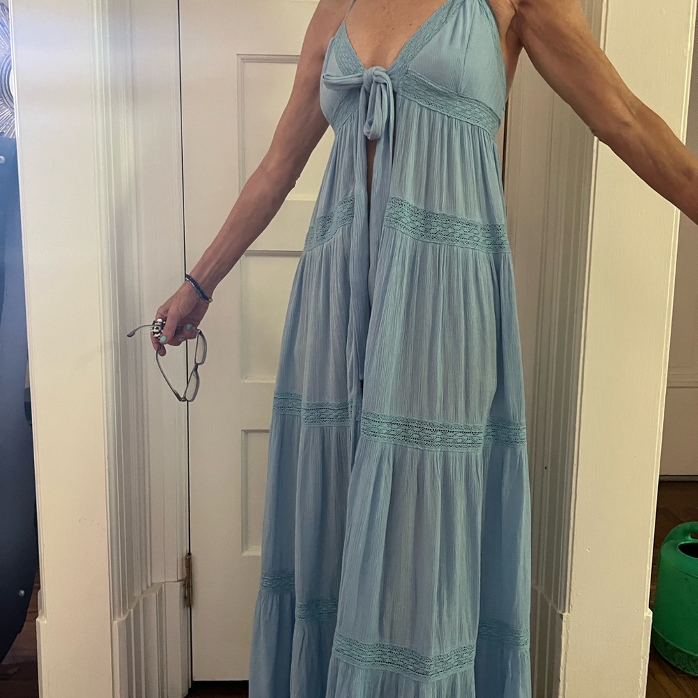 Free People Light Blue Lorelei maxi shirt - Picture 4 of 5